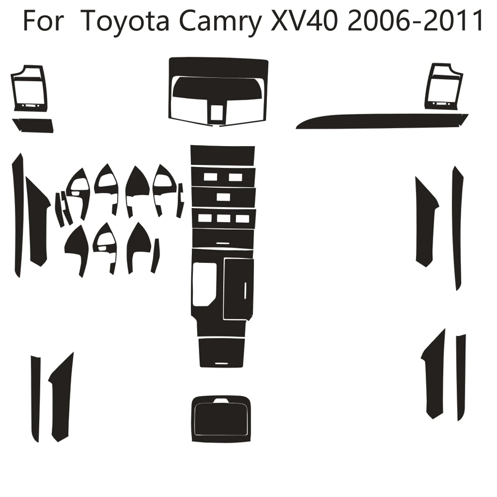 

For Toyota Camry XV40 2006-2011 Car-Styling 3D/5D Carbon Fiber Car Interior Center Console Color Molding Sticker Decals Parts