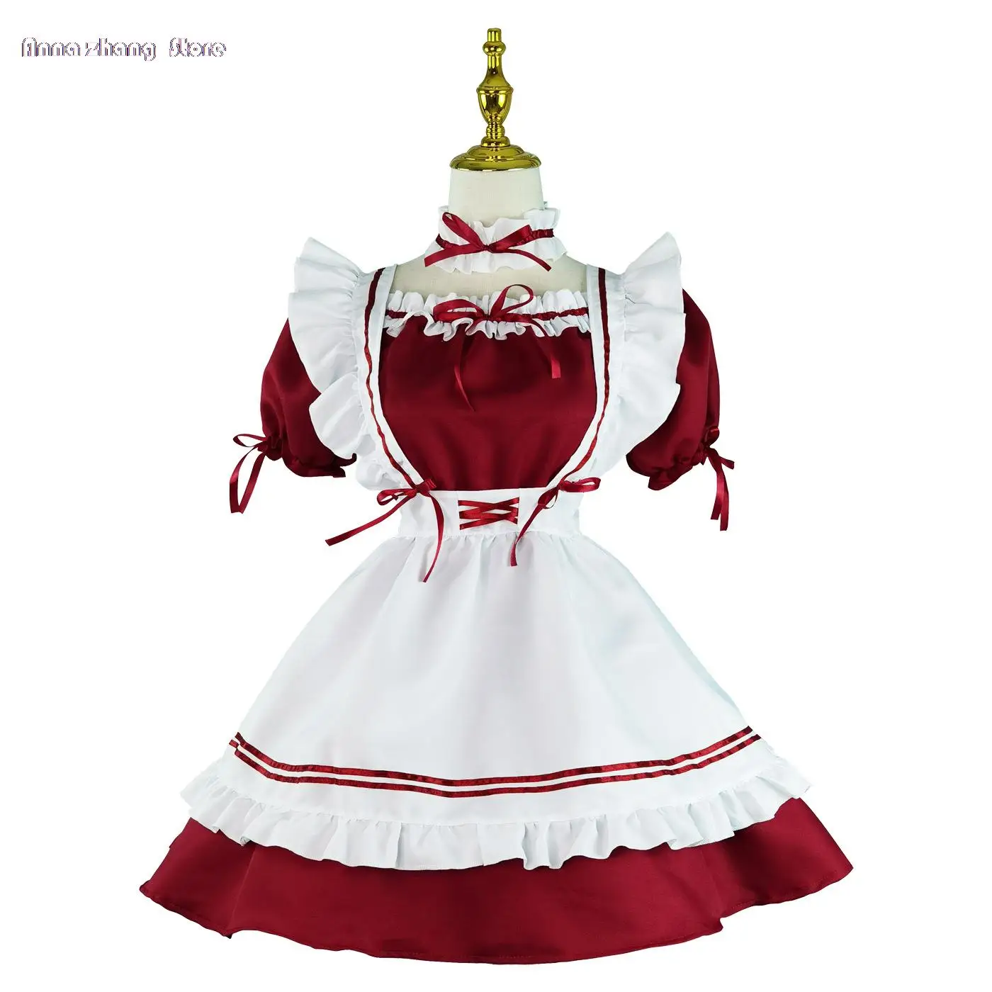 Japanese Maid Uniform Lovely Girl Student Lolita Dress Cosplay Costume Sweet Cute Cat Cafe Princess Harajuku Kawaii Lingerie