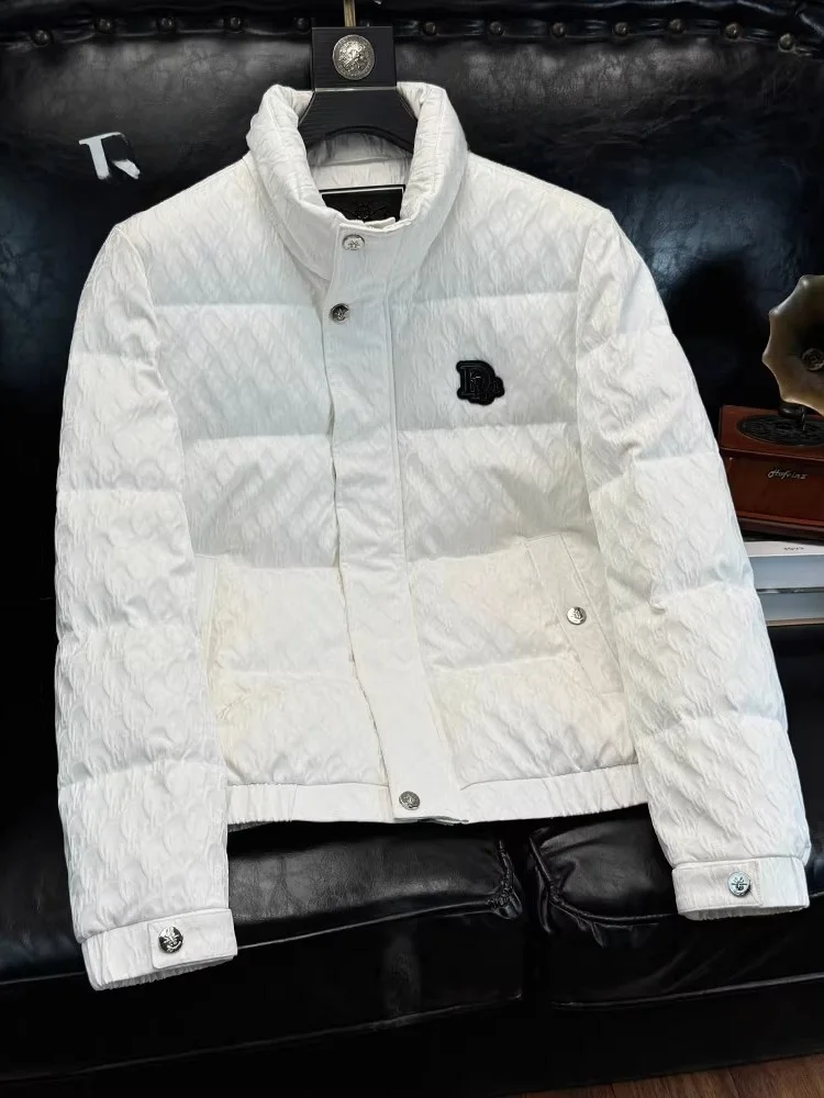 

Высококачественная мужская пуховая куртка с воротником-стойкой, приталенная модная зимняя верхняя одежда, легкое роскошное повседневное модное пальто