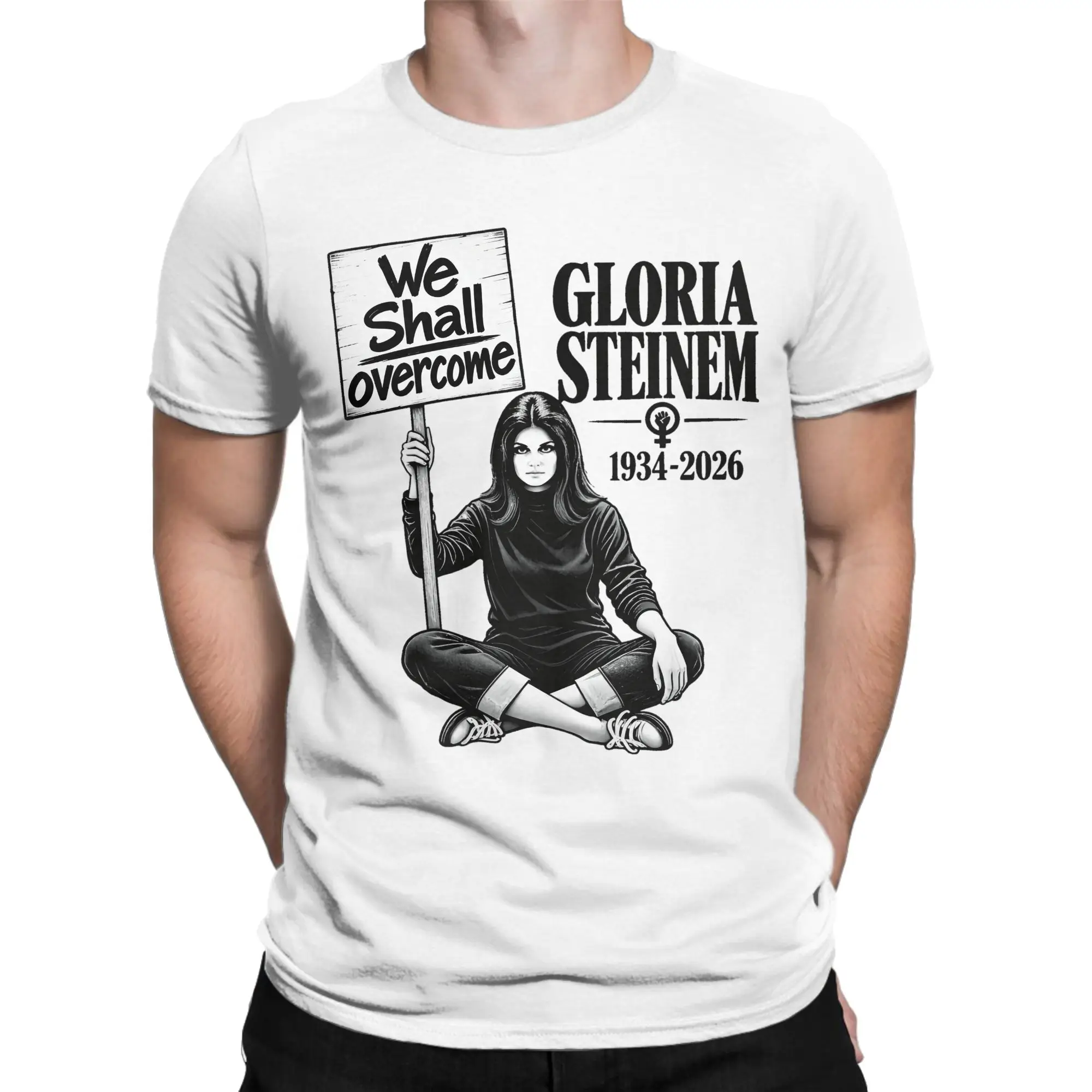 Oversized T Shirt Gloria Steinem Cotton T Shirts  Trending Tee Shirt for Mens Summer Y2K Casual Loose Short Sleeve Tops