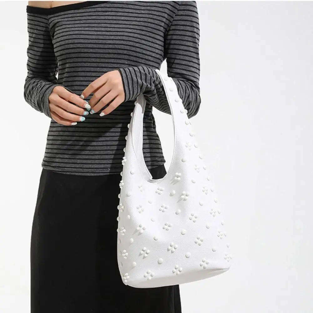 

Casual Metal Stud Rivet Shoulder Bag Punk Style Spicy Girl Y2k Underarm Bag Handbag Sweet Cool Underarm Bag Lady