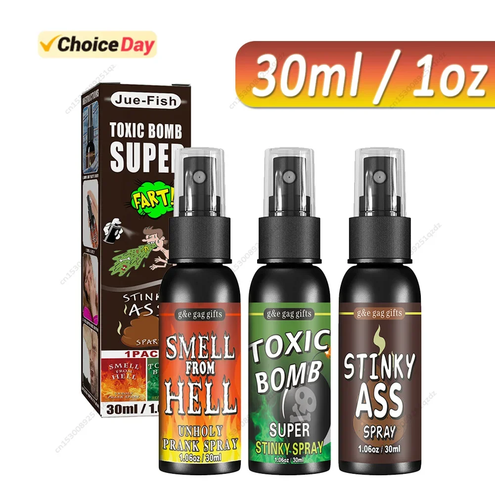 Spray de mordaza de Fart, 30ml/1oz, puede oler, bomba, culo, mal olor, mordaza de Gas, broma, novedad, juguetes, suministros para fiestas de Halloween, 1 a 3 unidades por lote