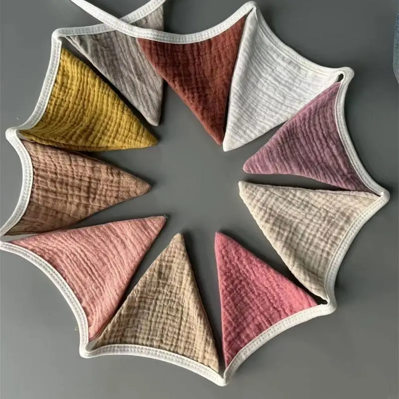   Bunting Banners Cotton Pennant Cloth Bunting Triangle Garland for Wedding Baby