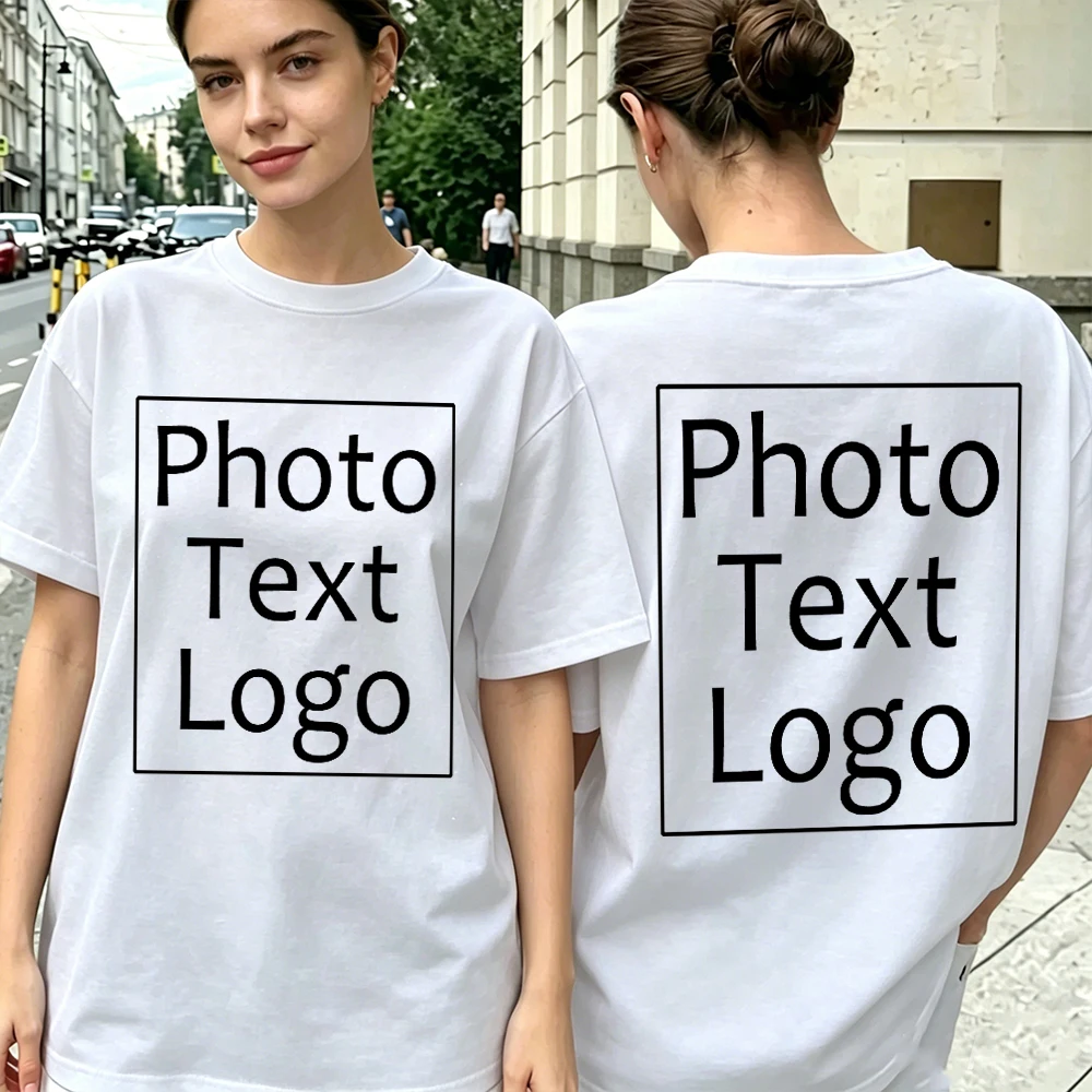 Street Family T-Shirt Personalized Customized Women Cotton Y2K Crewneck T Shirts All-Match Summer Clothing Comfortable Loose Top