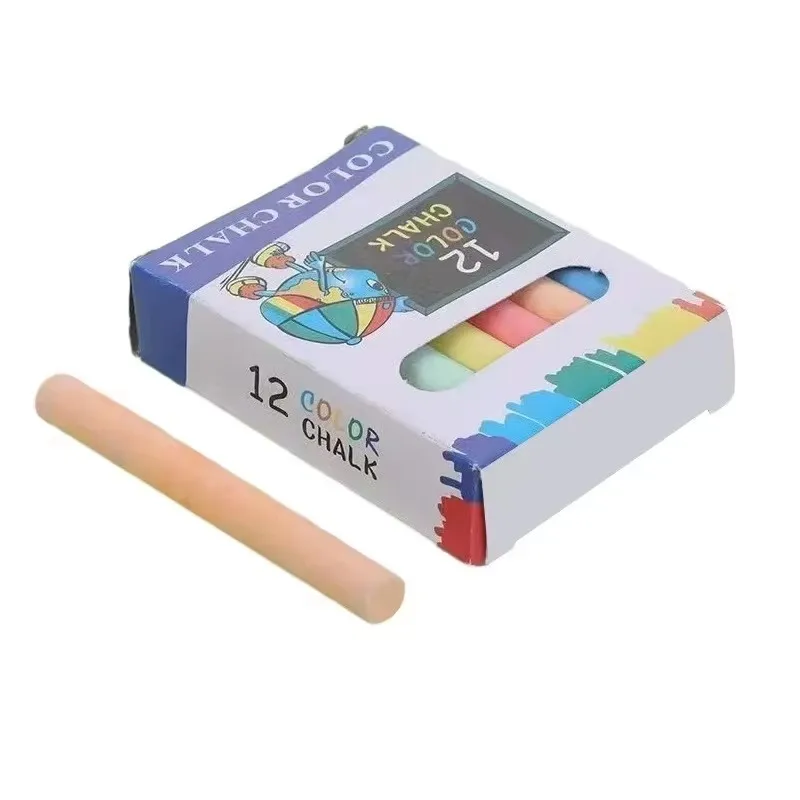 12Pcs/Box Teaching Color Non-dust Healthy Chalk Children's Drawing Board Professional Matching Chalks Wholesale School Supplies