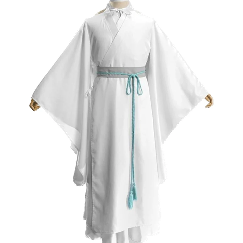 애니메이션 Tian Guan Ci Fu Xie Lian 코스프레 코스튬 가발, 대나무 모자 소품, 흰색 HanFu 복장, Xie Lian 유니폼, 할로윈 의상