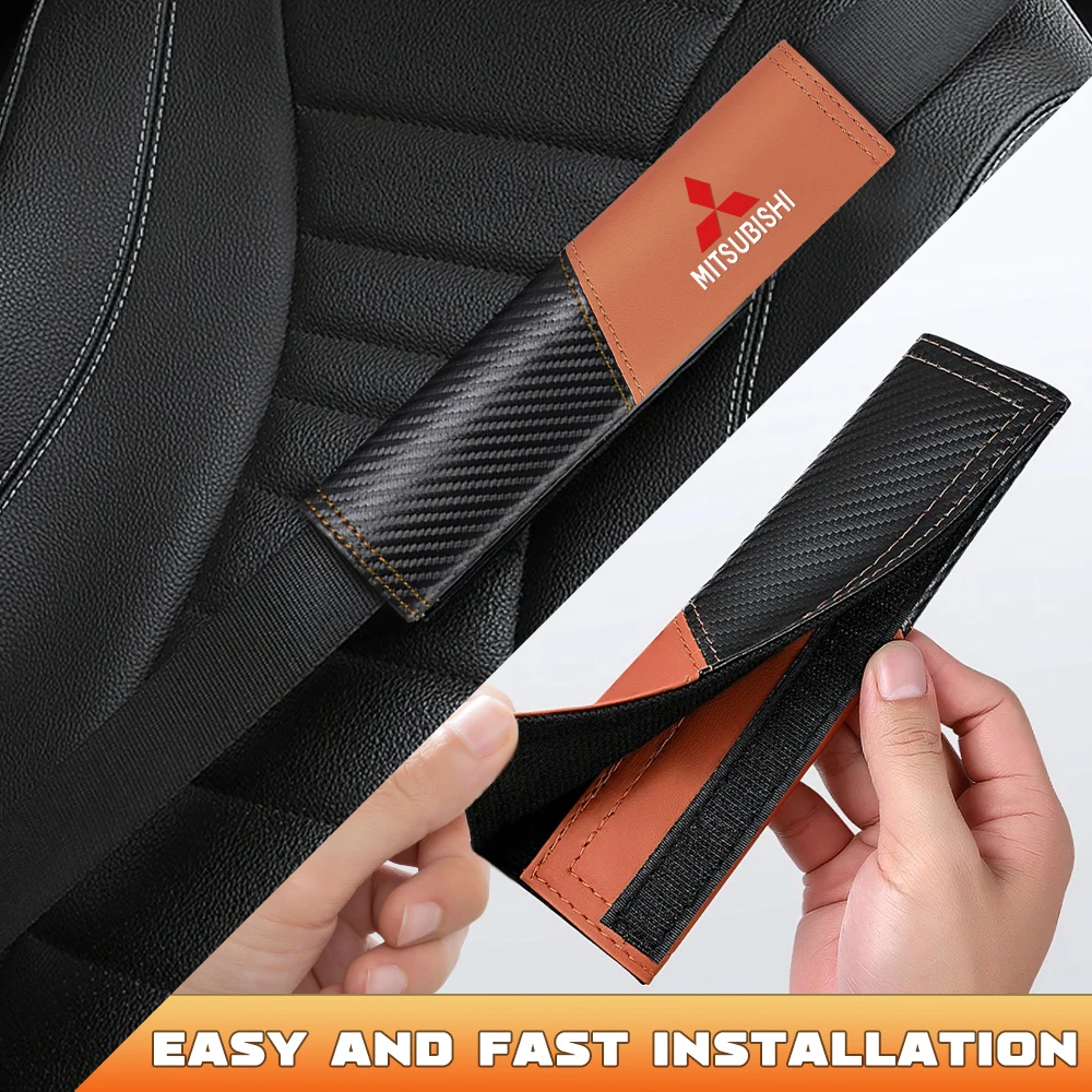 

1/2pc Car Seat Belt Shoulder Cover Breathable Protection Pad For Mitsubishi Lancer 9 10 Outlander 3 Asx L200 Pajero Eclipse