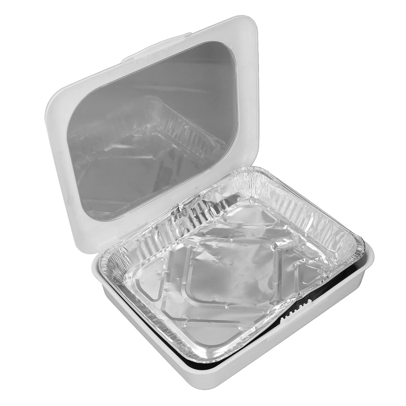 Portable Food Foil Tray Holder Set Insulation Lightweight Food Foil Dish Pan Carrier with Lid for Outdoor Camping Picnic Party