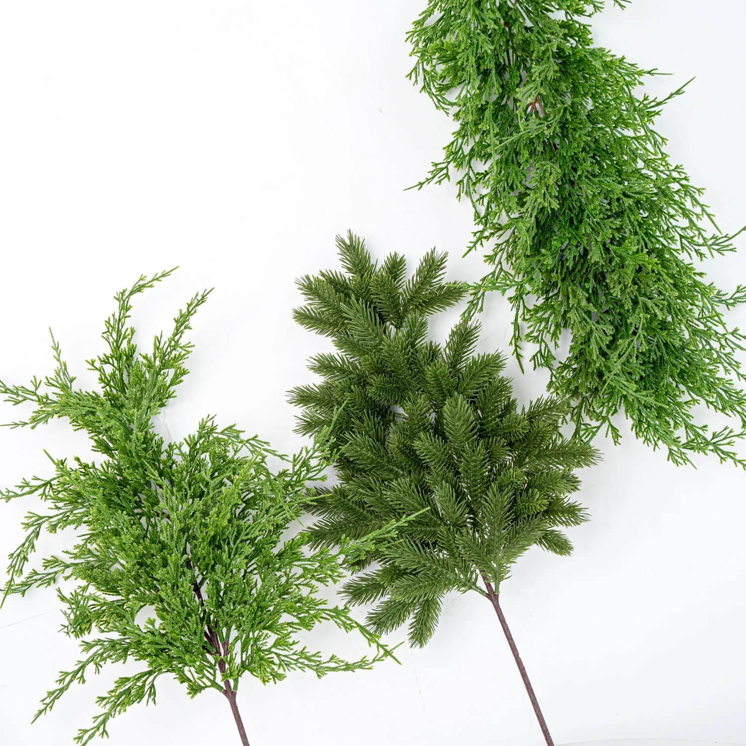 60 سنتيمتر عيد الميلاد الأرز جارلاند فروع الصنوبر الاصطناعي الأخضر فو الأرز الصنوبر جارلاند ل عباءة الموقد ديكور المنزل #1