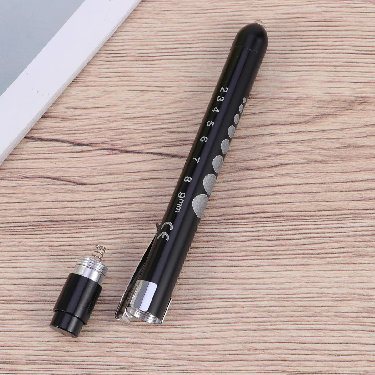 Medical Emergency Surgical LED Pen Light Flashlight Torch With Scale (Black) Surgical