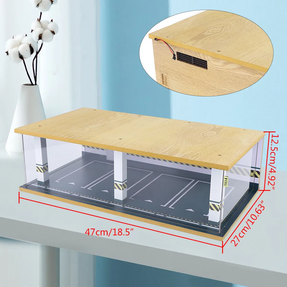 

Display Case for Cars Acylic Cover and LED Lighting for 1/24 Scale Diecast Car