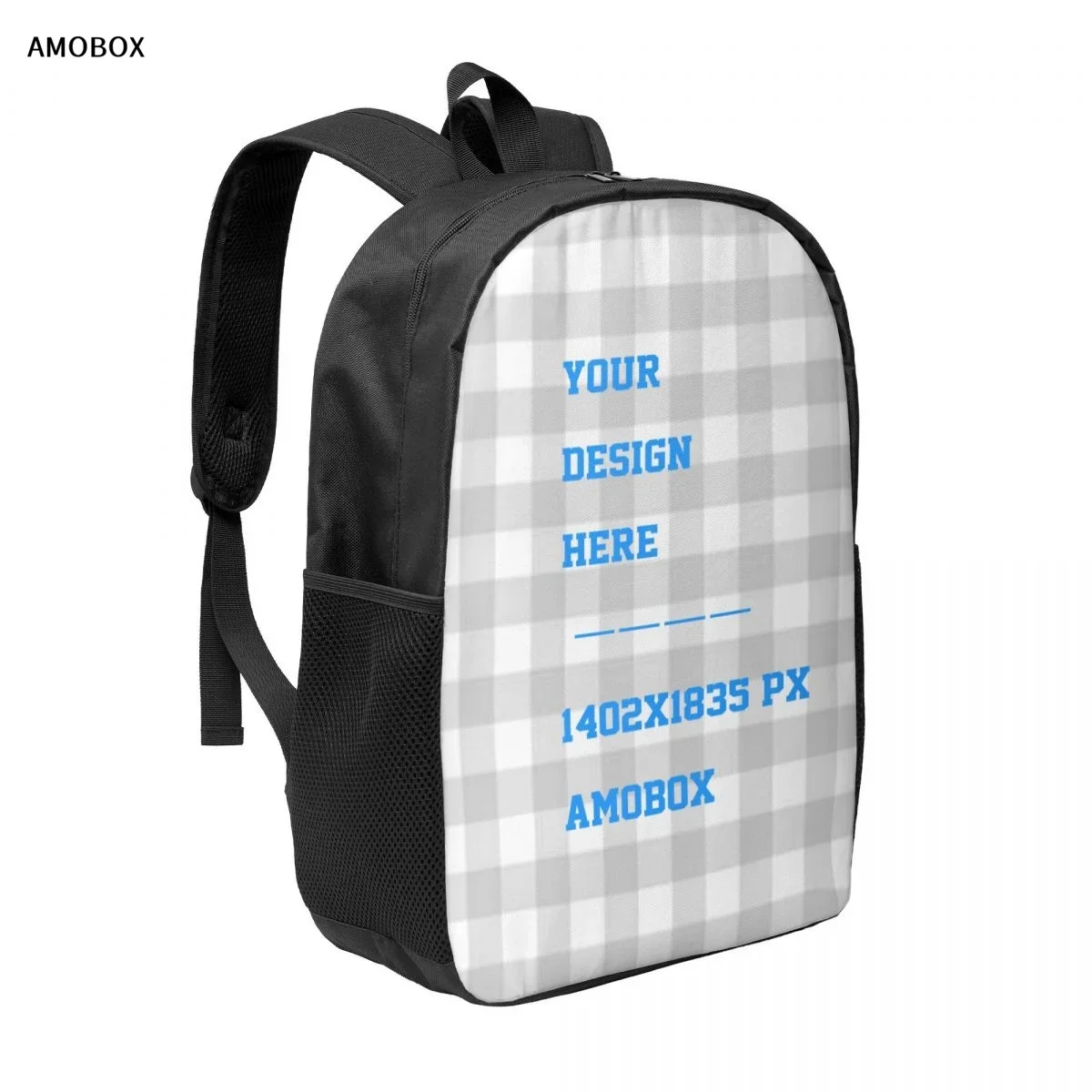 AMOBOX-Customizable Student Backpack, Recycled Polyester, Outdoor School and Travel Bag for Children, 17in