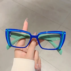 KAMMPT Vintage Cat Eye Glasses Women 2024 New Fashion Multicolor Rim Eyewear Trendy Stylish Design Non-prescription Eyeglasses