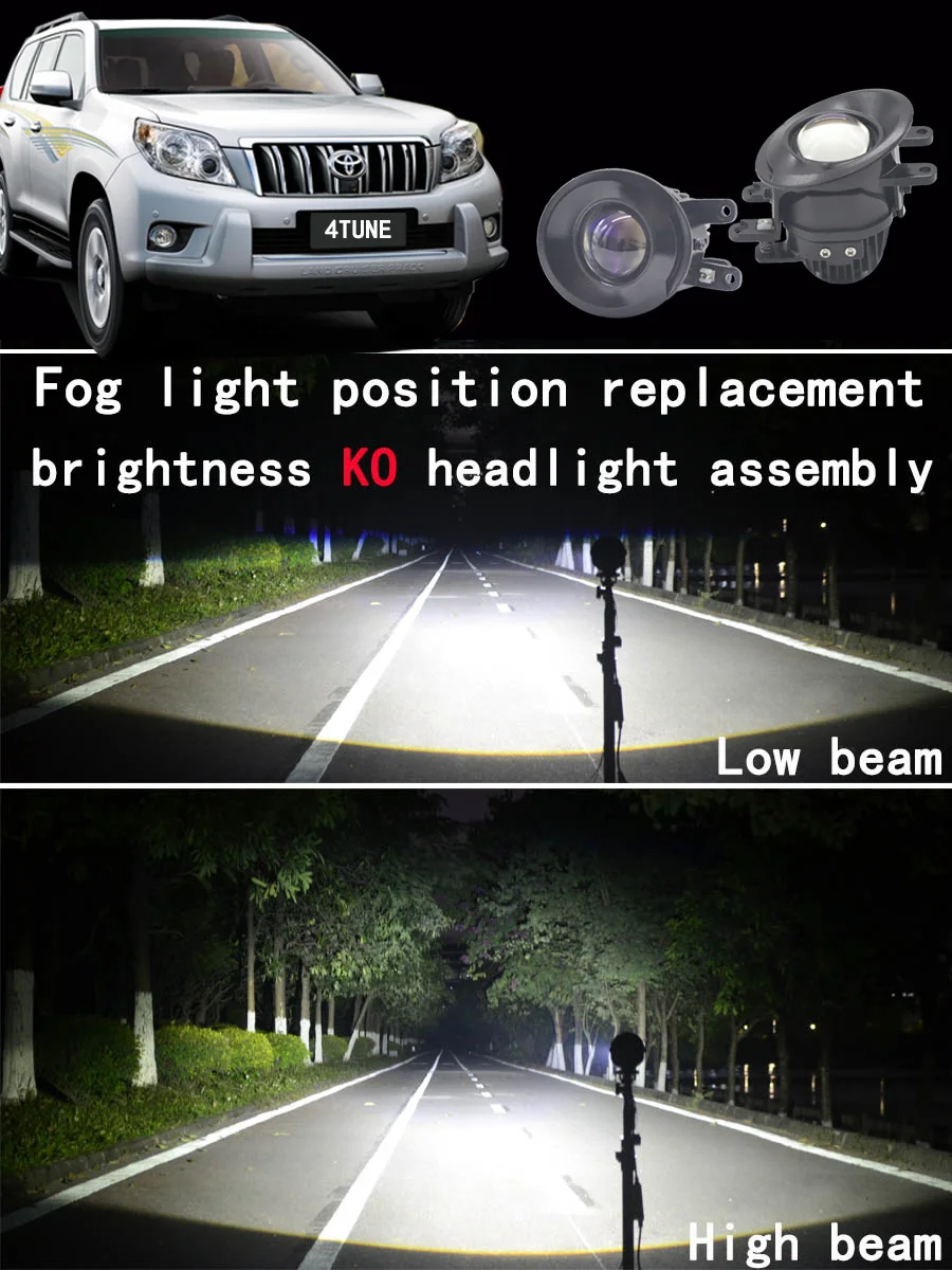 

For Toyota RAV4 XA50 2018-2023 Fog Lights Bi-led Projector Lens 2.0 inch LED Matrix Lights Fog Lamp Blue Lens Car Accesories