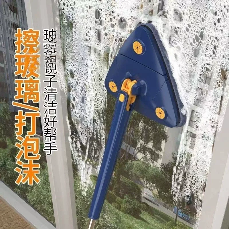 

Hand-free mop wall degree wiping glass lazy rotating hand twisted triangle large imitation household