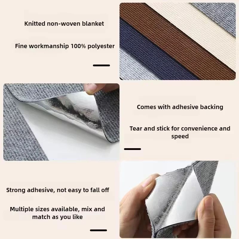 10pcs 30x30cm Self-Adhesive PET Felt Acoustic Panel Cut Groove for Sound Absorption Sound Proof Home Studio Office DIY - view 5