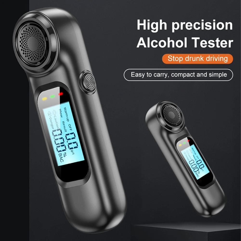 

Non-Contact Portable Breathalyzer High-Precision Alcohol Tester Rechargeable Digital LCD Screen Breath Tester with Light & Sound