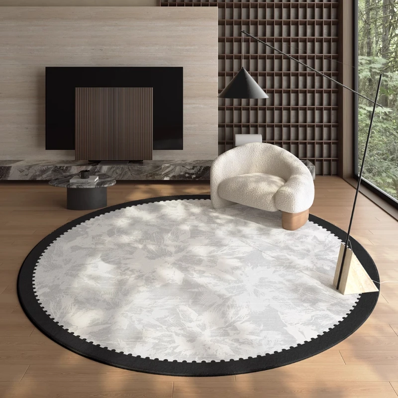 

French Style Rugs for Bedroom Fluffy Soft Study Rug Thick Plush Living Room Decoration Round Carpet Washable Cloakroom Floor Mat
