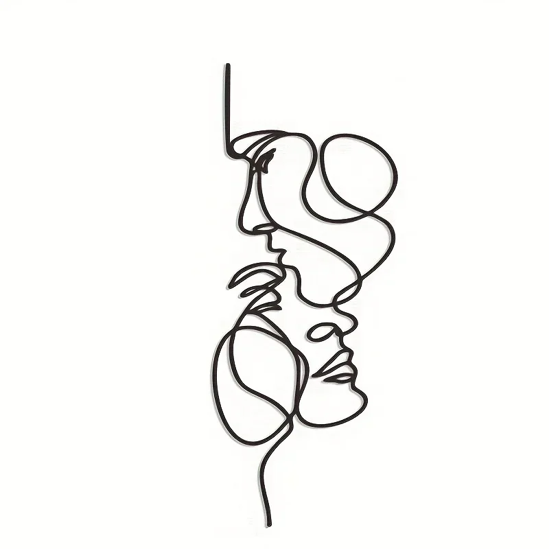 Indoor face line art decorative metal jewelry, forged iron silhouette explosion, available in stock, wall-mounted abstract metal