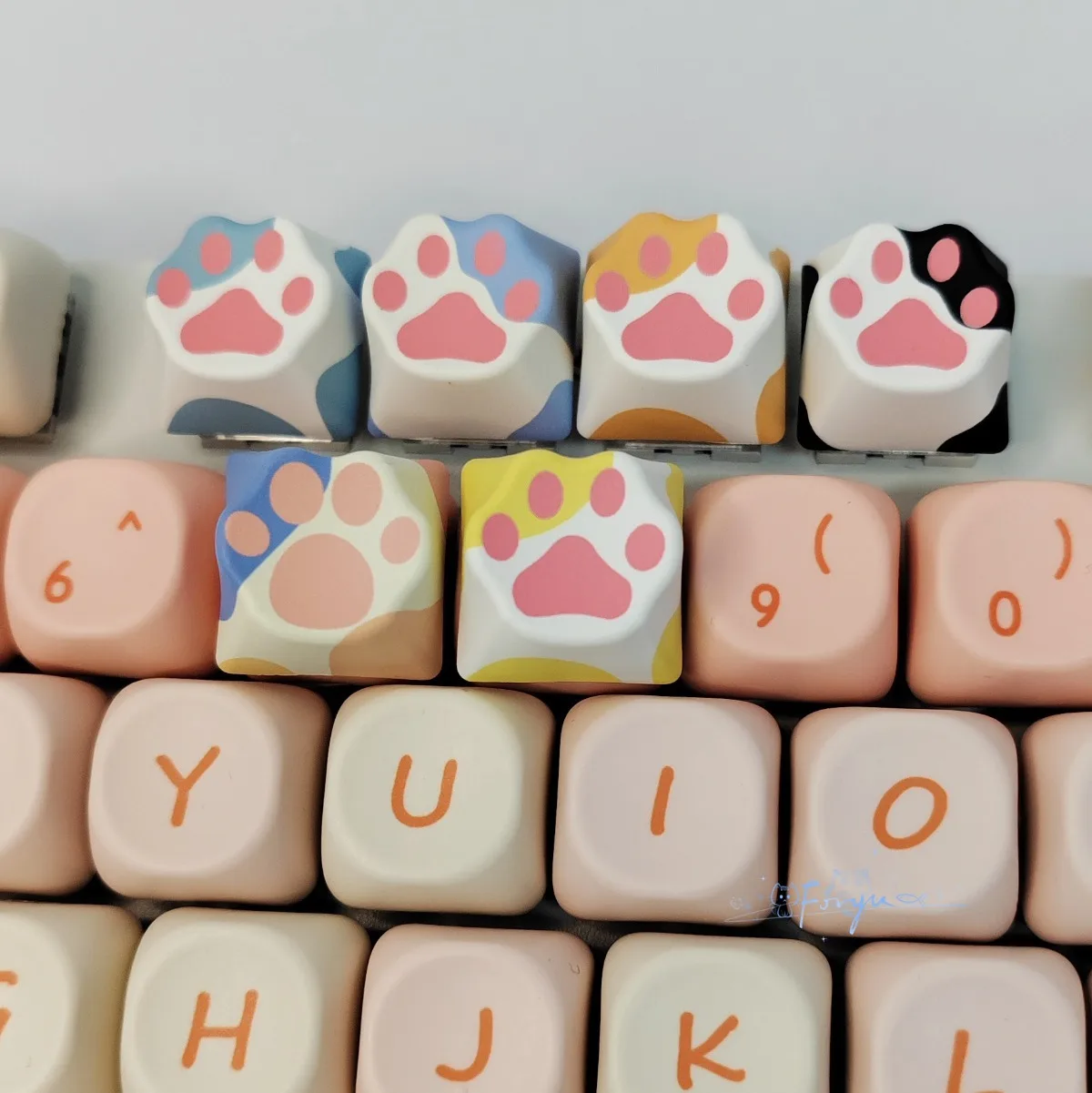 

6 шт., колпачки для клавиш Cat Claw ESC, PBT, сделай сам, офисные игровые колпачки для клавиш, крестовая ось, механические колпачки для клавиш, декоративные аксессуары
