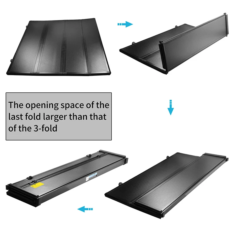 Factory direct sale 4x4 Auto Accessories Pickup Hard 4-fold cover Tonneau Cover for Universal  cost-effective car accessories