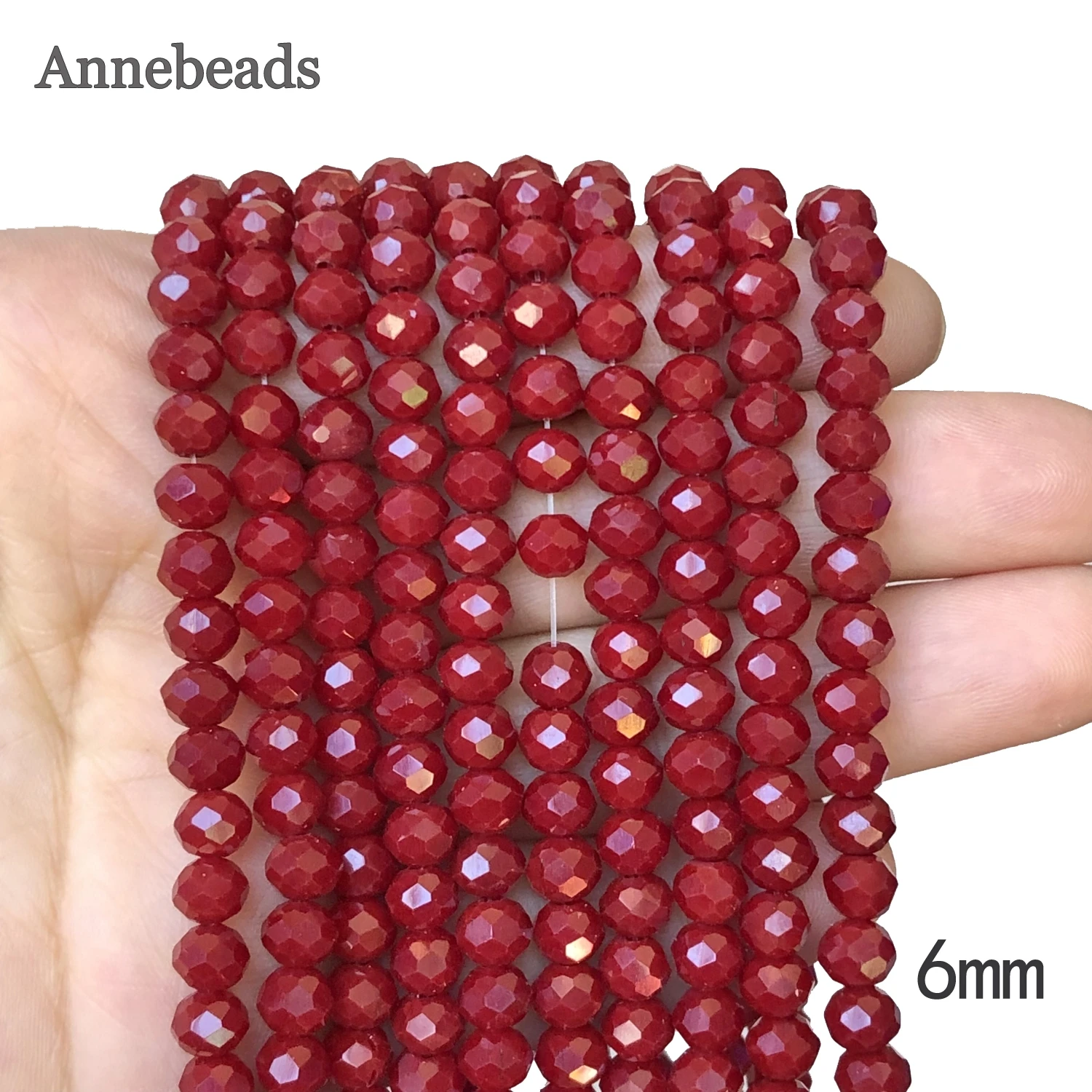 Faceted Dark Red Rondelle Austria Crystal Glass Beads Flat Round Loose Spacer Beads For Jewelry Making DIY Bracelet Accessories