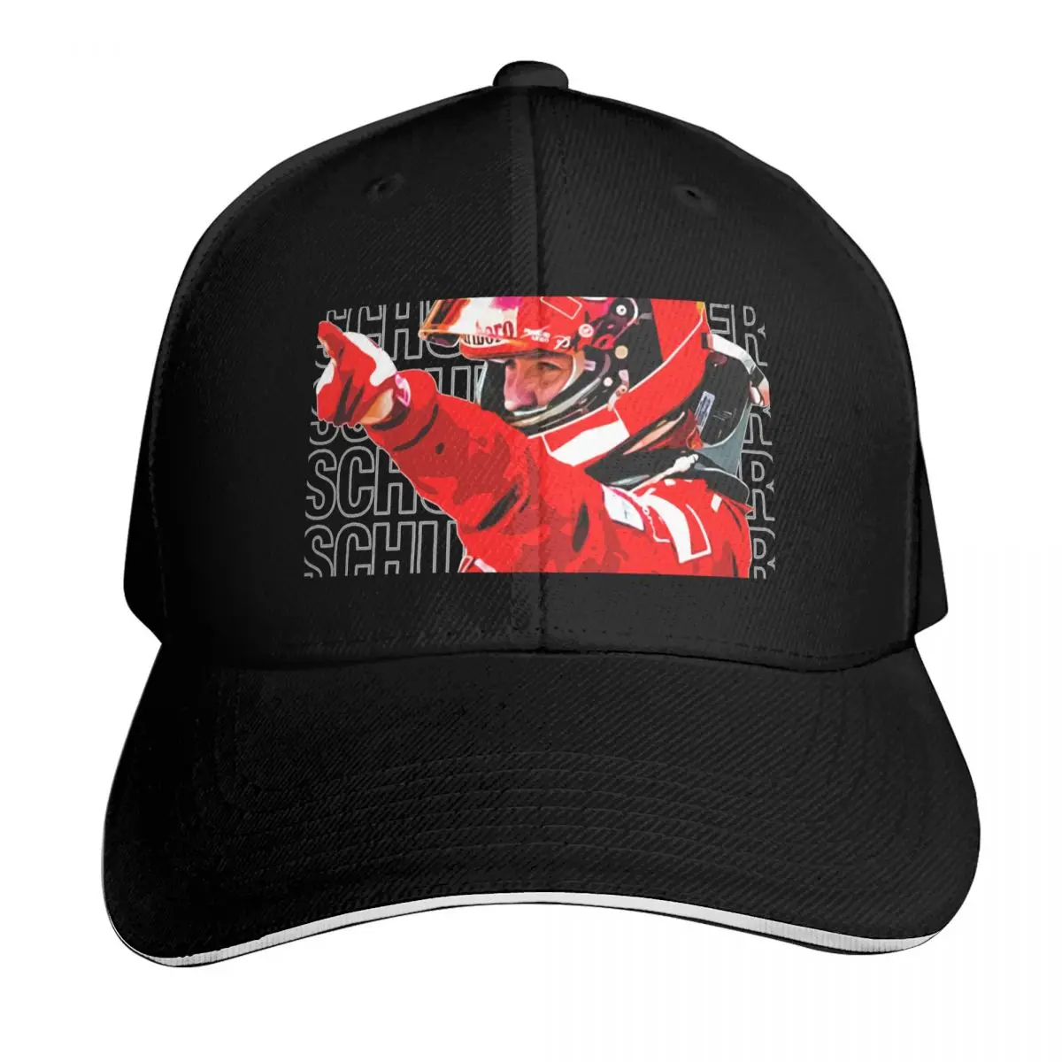 capacete-de-michael-schumacher-lendario-piloto-de-formula-1-bone-de-beisebol-com-fecho-ajustavel-tecido-que-absorve-a-humidade-secagem-rapida-aba-curva-corte-classico