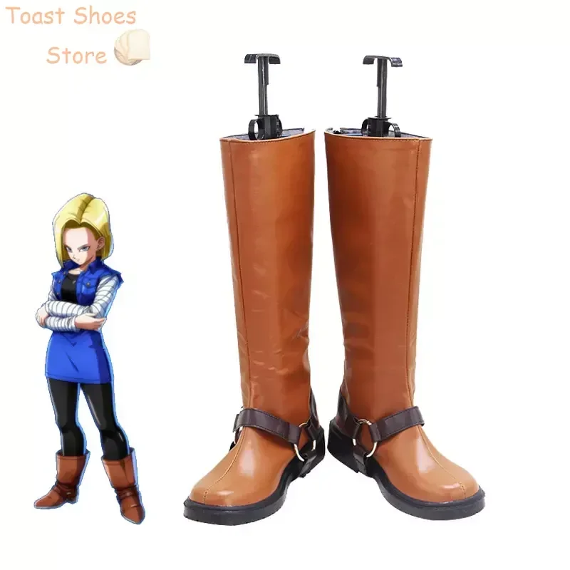 Lazuli Cosplay Shoes Android 18 Cosplay Prop PU Leather Shoes Halloween Carnival Boots Costume Prop