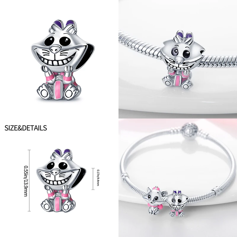 Hot Sale Disney Brand Animal Pets Charm Beads Fits Pandora Bracelet Women 925 Silver Princess Series Pendant Bead Jewelry Gift