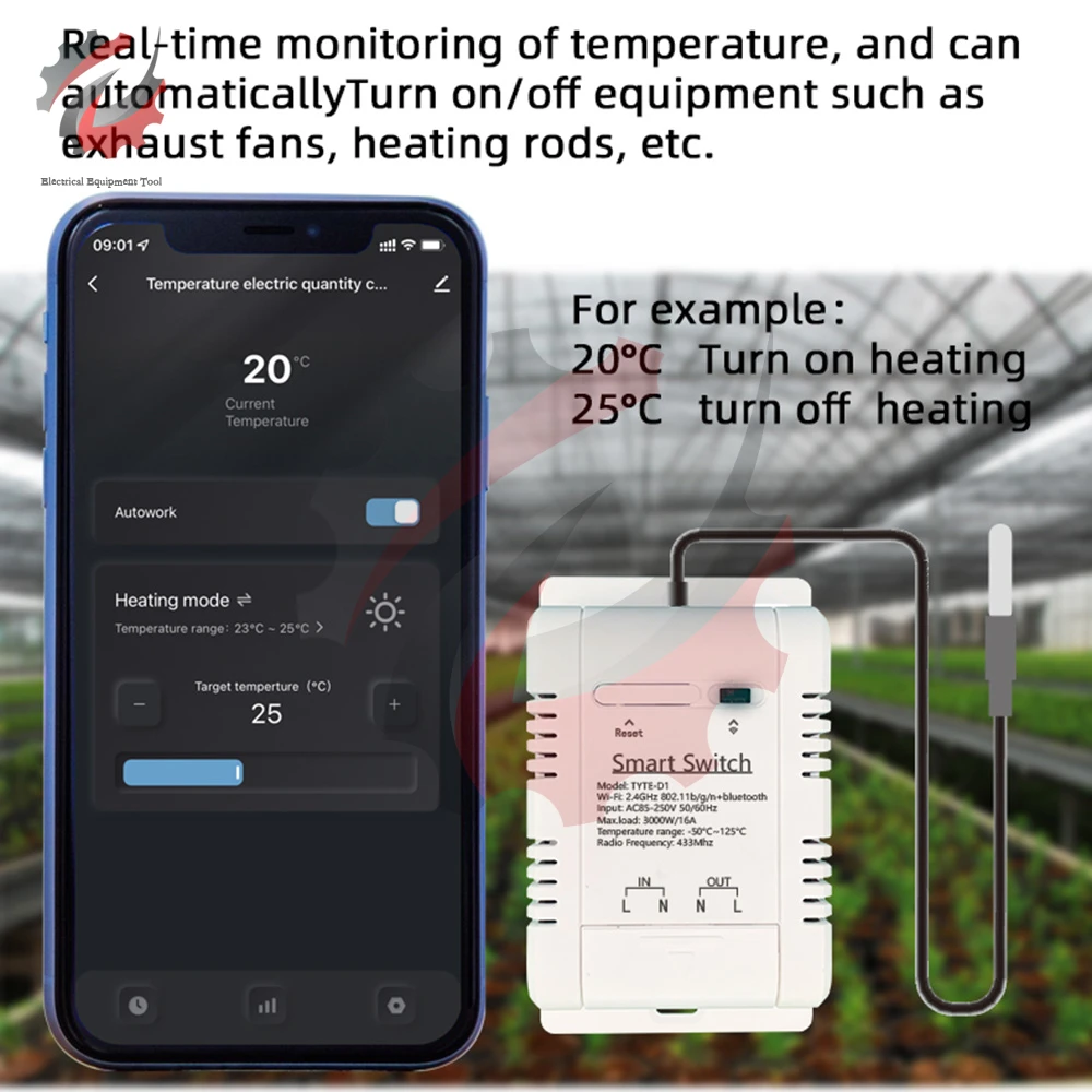 WiFi TH 16A inteligentny przełącznik temperatury Tuya bezprzewodowe sterowanie z monitorowaniem zużycia energii termostat temperatury i wilgotności