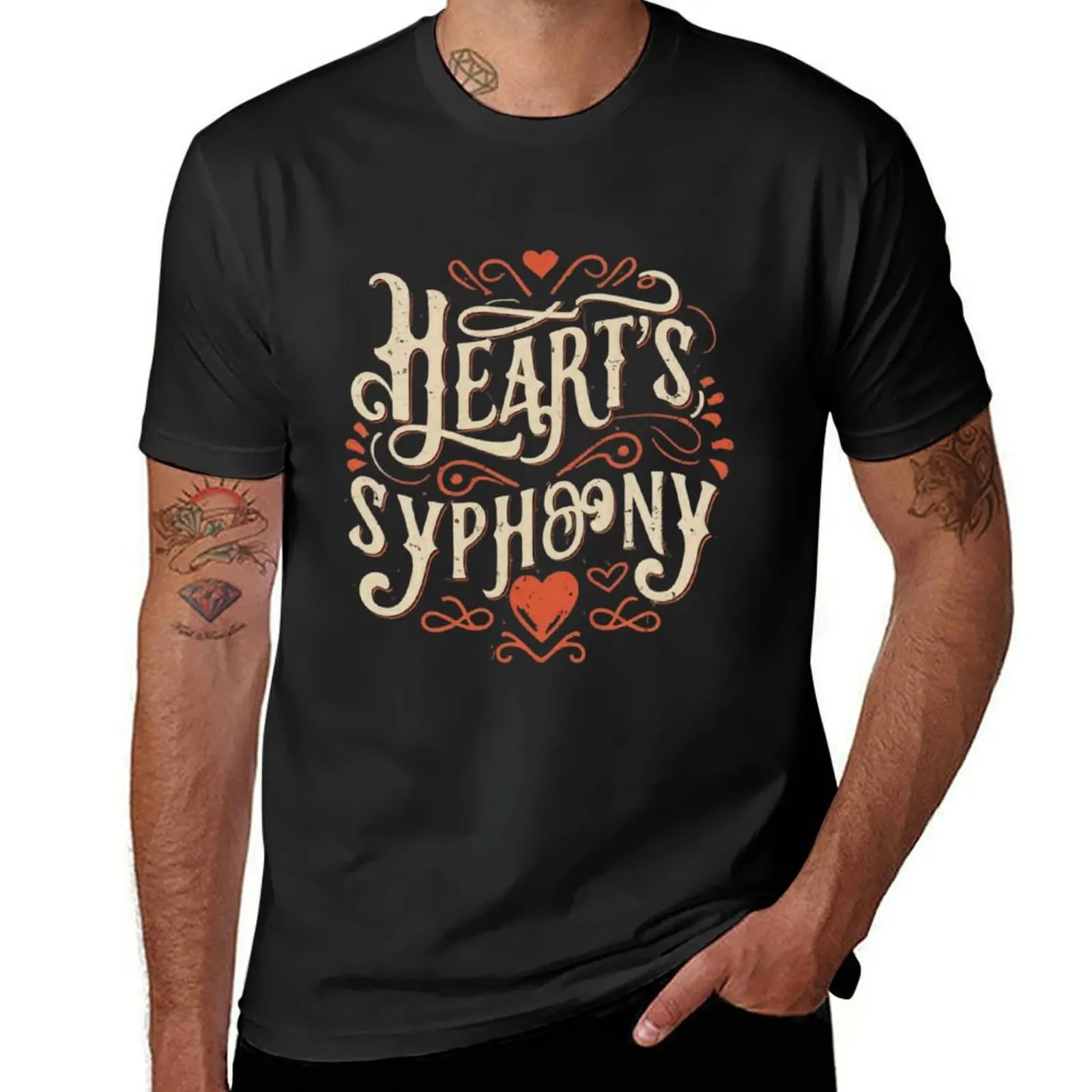 Hearts Symphony: A Valentine's Day Overture T-Shirt summer top quick drying Short sleeve tee men