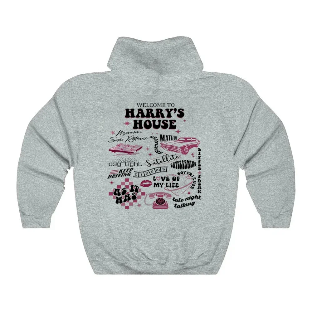 Harry\'s House Letter Printed Women\'s Plus Size Hooded Sweatshirt Y2K Aesthetics Harajuku Autumn Winter Warm Unisex Hoodie