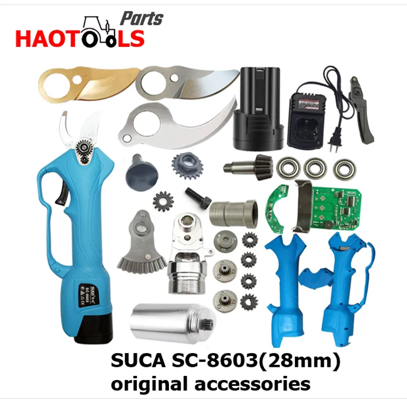 Suca Tesoura de Poda de Bateria de Lítio Acessórios Originais Peças Lâmina Carregador Placa Case Motor Sc8603 Suca 28 mm Sc8603