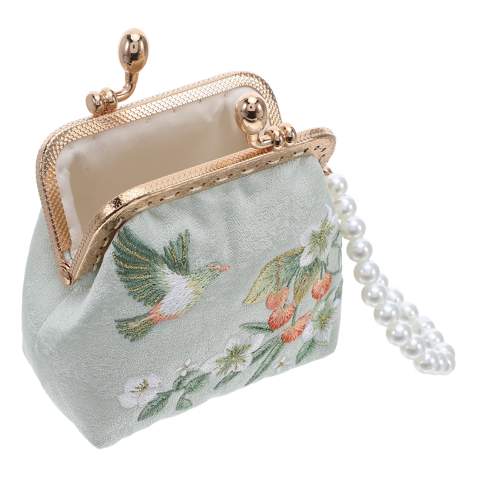Mini Embroidery Lock Organizer Chinese Floral Embroidered Coin Pouch Holder Small Makeup Case For Women Fabric Clutch Purse