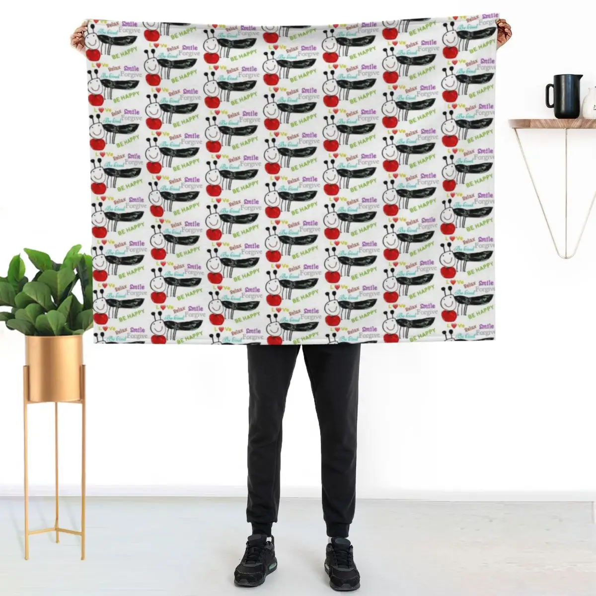 Good feelings Throw Blanket Cozy Sofa Blanket for TV Watching Napping