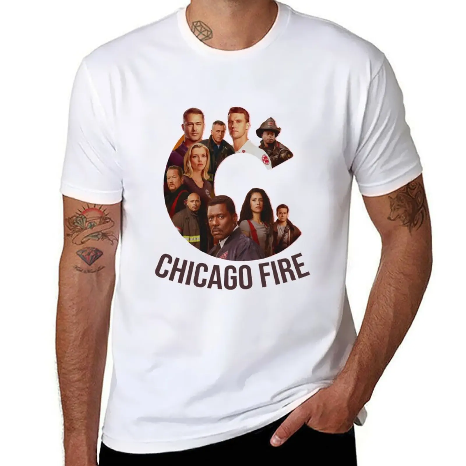 

Chicago fire characters cast logo T-Shirt g man t shirts for men anime t shirts oversize T-Shirt