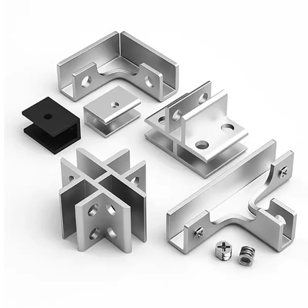 

Aluminum Alloy Glass Clip T/Cross/F type Fixing Clip Silver/Black Fixing Clip Right Angle Corner Protector Glass/Tile Buckle