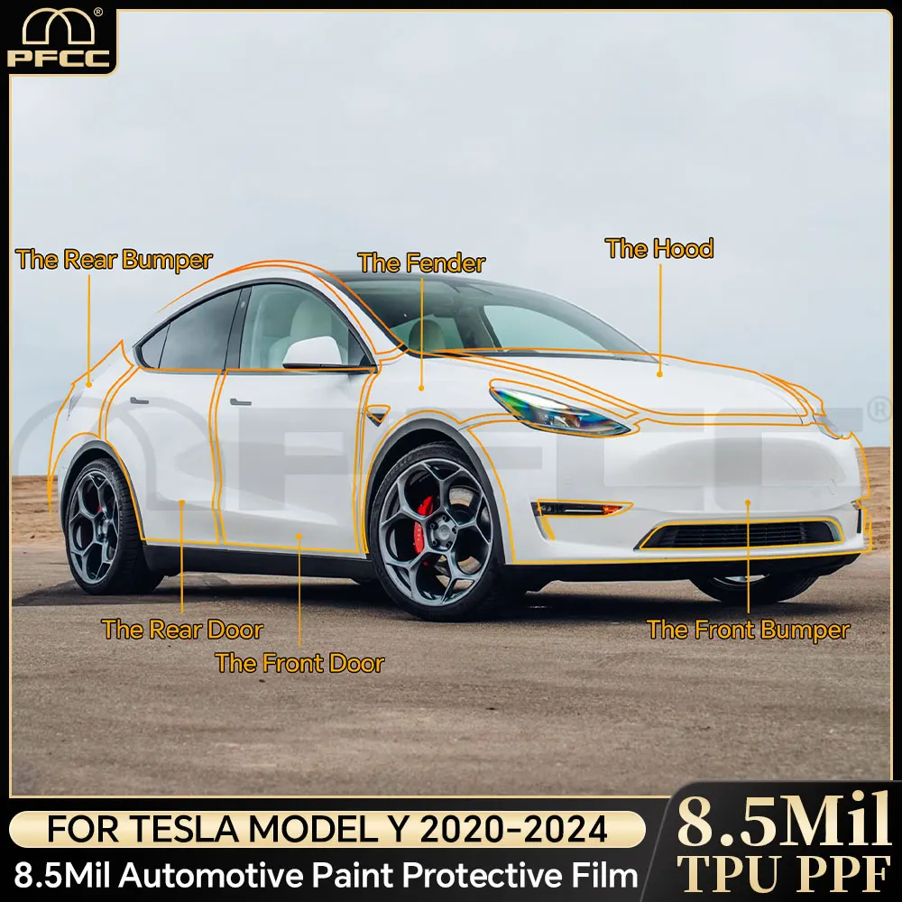 

Pre-cut Protection Film for Tesla Model Y 2020 2021 2022 2023 PPF Paint Transparent Body Sticker Kit Accessories Anti-Scratch