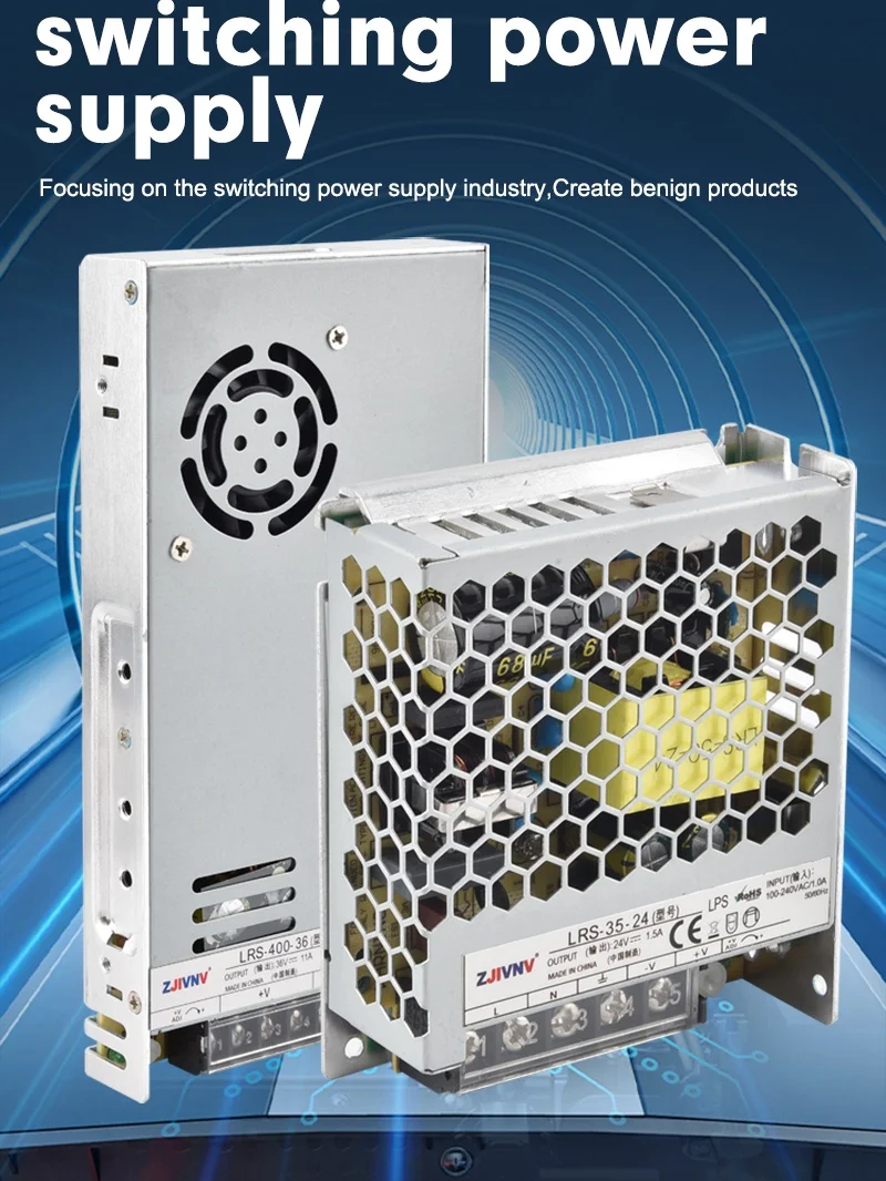 Switching power supply LRS series ultra-thin ac 110V 220V to DC12V 24V dc power supply , 35/50/75/100/150/200/350/400w smps