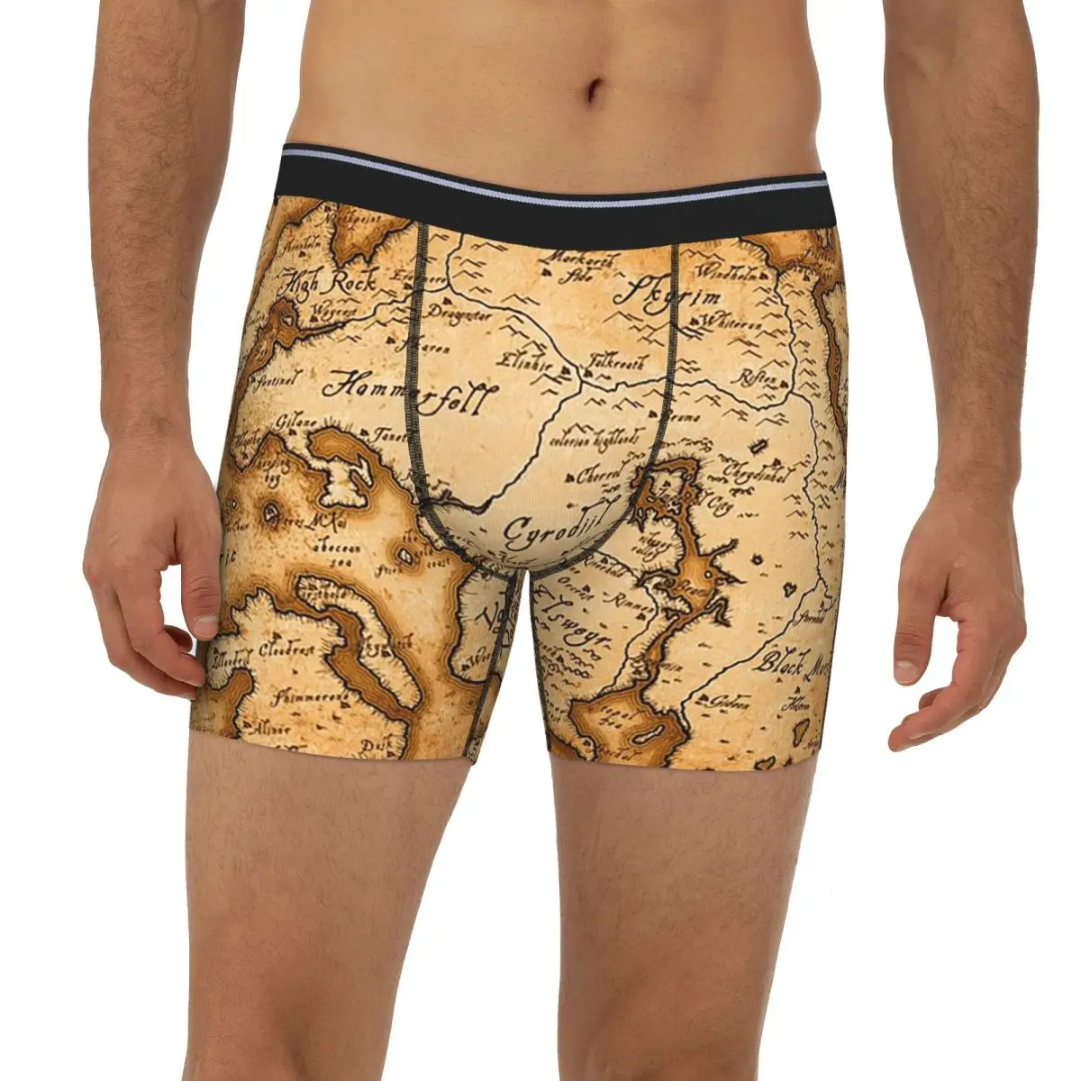 

Map Of Tamriel - Elder Scrolls Iv Oblivion Long Boxer Underpants Short Men's Panties Underwear for Homme Man Boyfriend Gifts