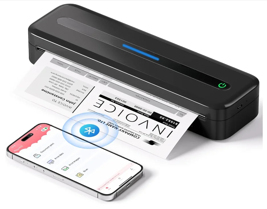Phomemo Portable Mini Wireless 300DPI Thermal Printer A4 Inkless Printer Sticker Machine with Bluetooth Interface