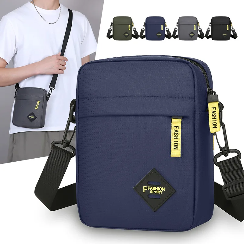 New Men's Shoulder Bag Daily Versatile Commuting Fashion Small Square Bag Wear-resistant Crossbody Mobile Phone Bag