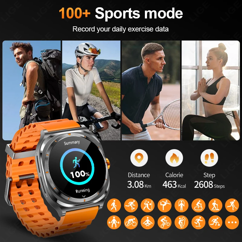 2025 新しいスマートウォッチメンズ TWS イヤホン 400mAh 大バッテリー超 HD AMOLED スクリーン Bluetooth 通話スポーツスマートウォッチサムスン