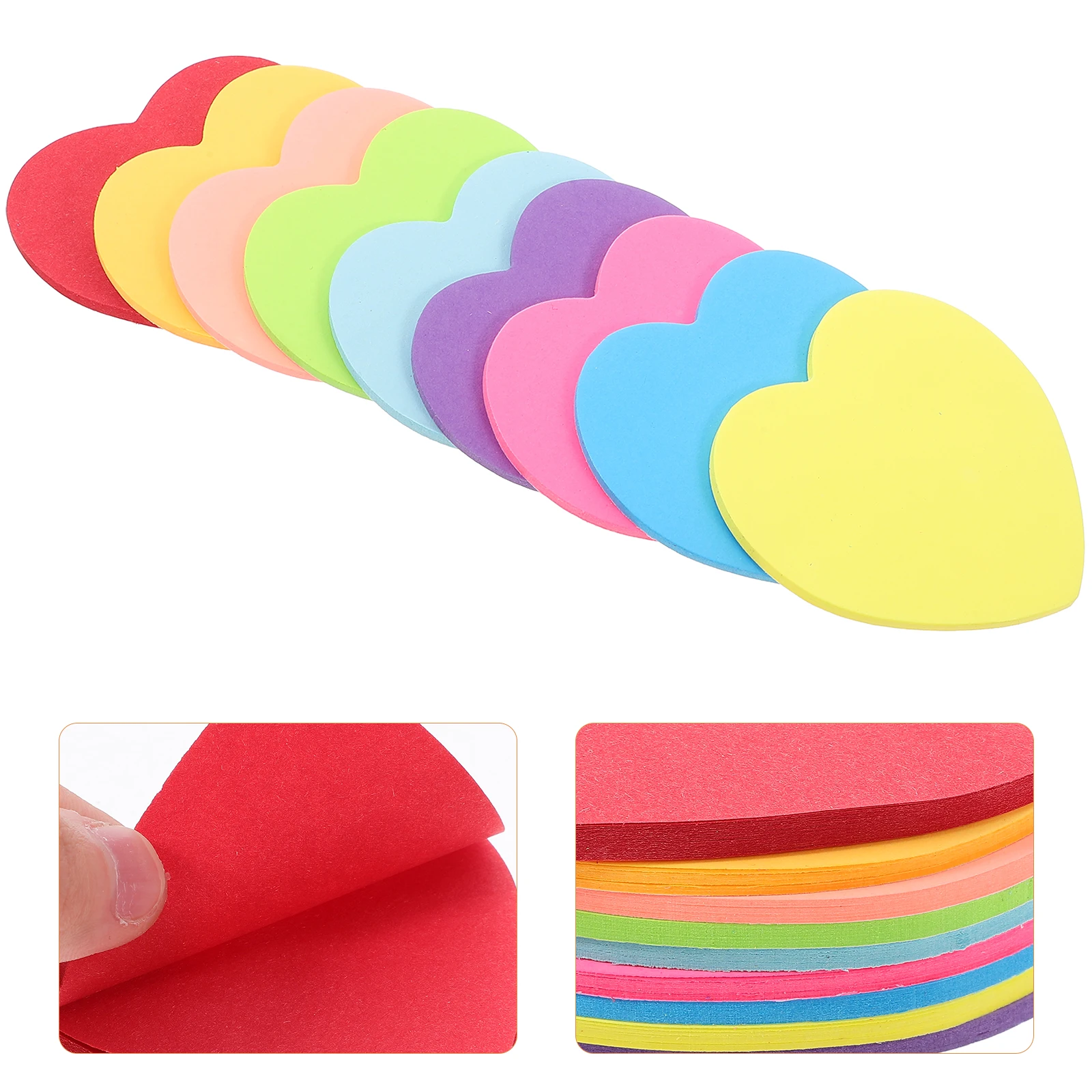 

9 Books Cute Sticky Labels Shaped Memo Mini Writing Notepad Heart Sticker Heart-shaped