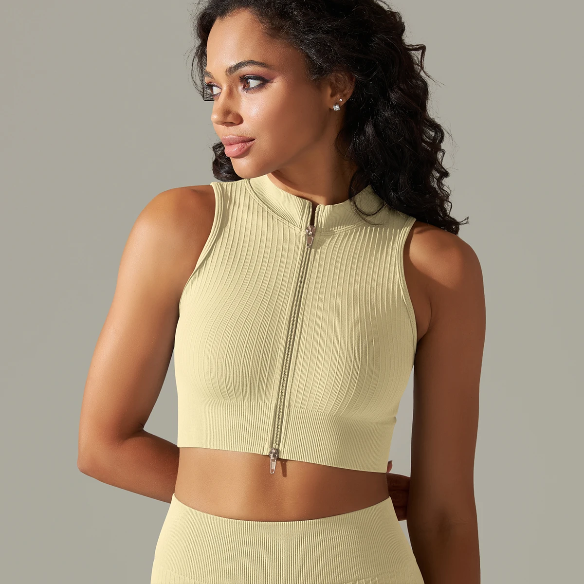 Women Zip Up Sports Bra Yoga Top Sweat Vest Jacket Workout Running Jackets Sleeveless Running Stretchy Fitted Crop Tops Activew