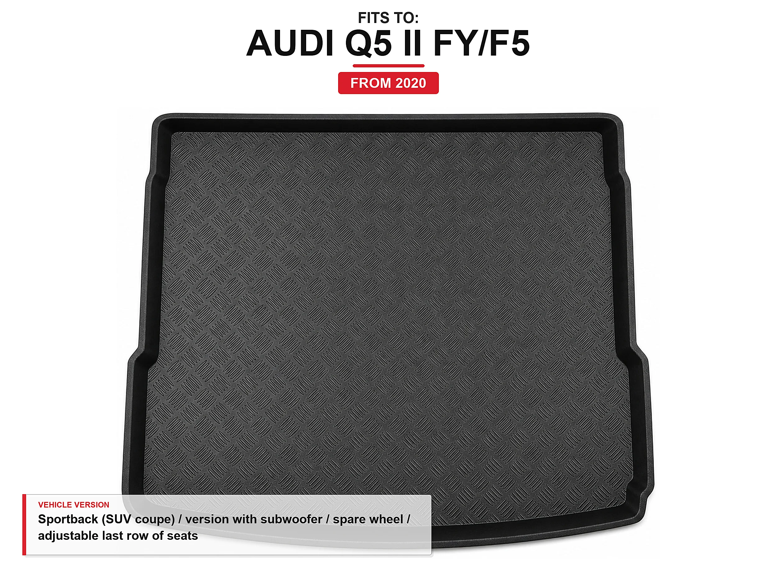 Kofferbakmat met lip voor: Audi Q5 Ii Fy/F5 2020- Sportback (Suv Coupé)