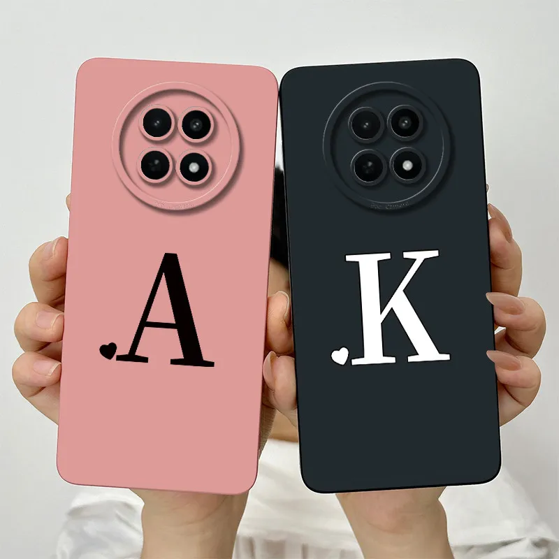 

For Realme 12 5G Case Realme 12X 5G Phone Case realme12 realme12x Cover Cute Initial Letters Skin Matte Soft Shockproof Cover
