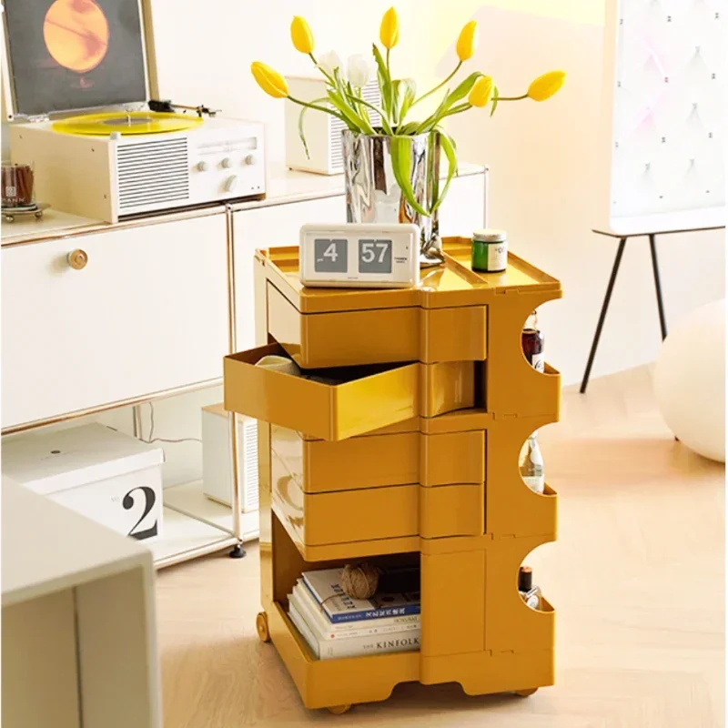 

Three Layers Bedside Table Nordic Creative Furniture Net Red Ins Style Movable Locker Rotating Storage Nachttisch Cabinet