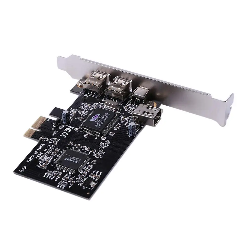 بطاقة PCIe 1394 جديدة DV HDV HD التقاط الفيديو PCIe 1394 A B FireWire بطاقة 1394 إلى PCI-e 1X لسطح المكتب