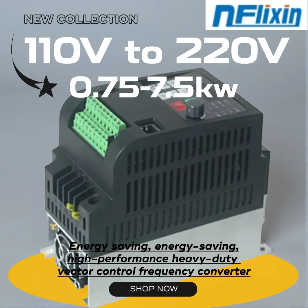 HOT! Variable Frequency Converter Motor Inverter VFD 0.75/1.5/2.2/4/5.5/7.5kw 1P 110v input to 3P 220V output Water Pump motor